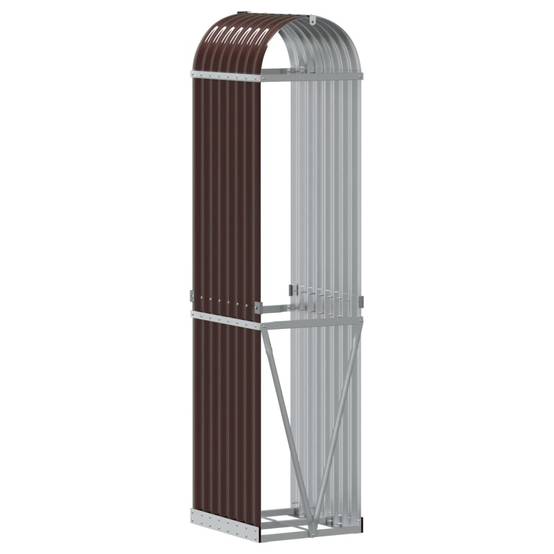 Range-bûches acier galvanisé pour bois de chauffage extérieur Marron 170cm – ComfortXL Outdoor Living - Image 6