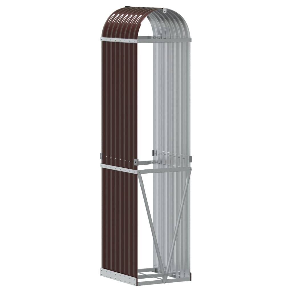 Range-bûches acier galvanisé pour bois de chauffage extérieur Marron 170cm – ComfortXL Outdoor Living - Image 6