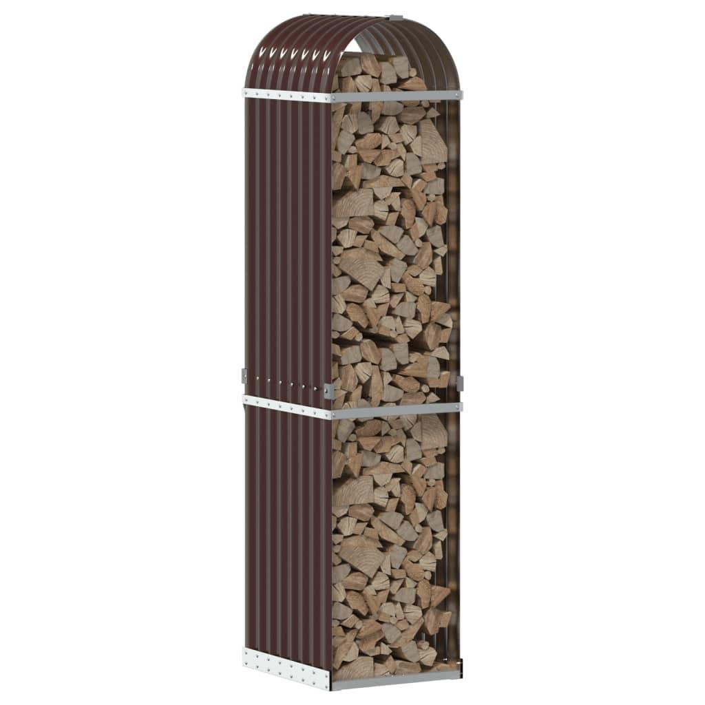 Range-bûches acier galvanisé pour bois de chauffage extérieur Marron 170cm – ComfortXL Outdoor Living - Image 3