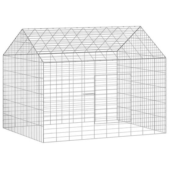 Enclos Extérieur Lapin Acier Solide 100x78x78cm Argent - ComfortXL Outdoor Living - Image 2