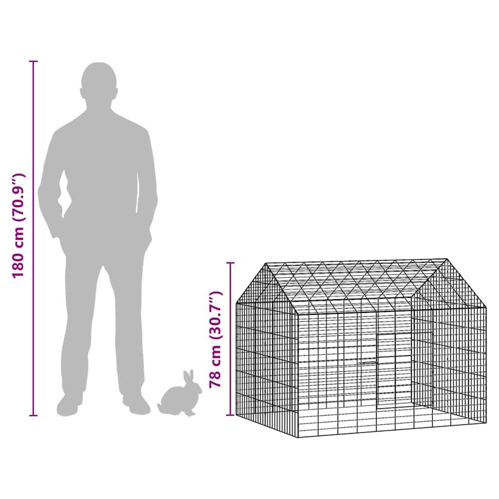 Enclos Extérieur Lapin Acier Solide 100x78x78cm Argent - ComfortXL Outdoor Living - Image 8