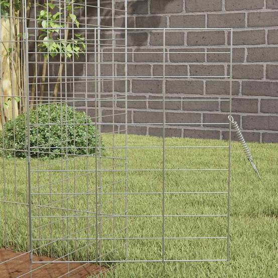 Enclos Extérieur Lapin Acier Solide 100x78x78cm Argent - ComfortXL Outdoor Living - Image 5