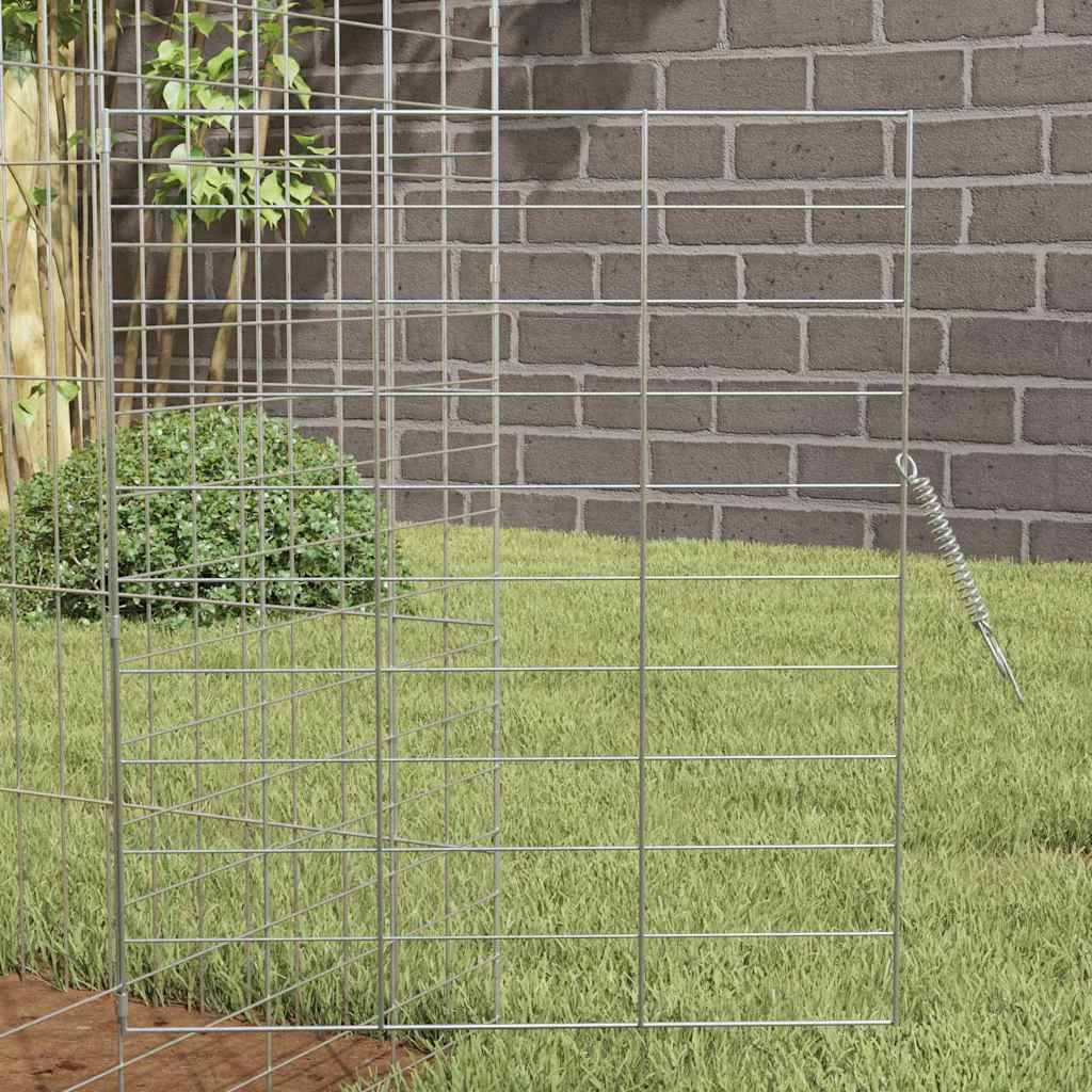 Enclos Extérieur Lapin Acier Solide 100x78x78cm Argent - ComfortXL Outdoor Living - Image 5