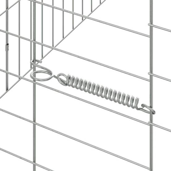 Enclos Extérieur Lapin Acier Solide 100x78x78cm Argent - ComfortXL Outdoor Living - Image 9