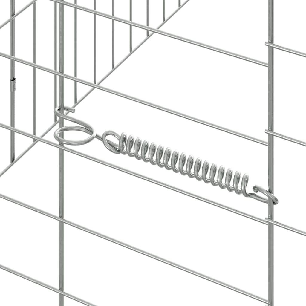 Enclos Extérieur Lapin Acier Solide 100x78x78cm Argent - ComfortXL Outdoor Living - Image 9