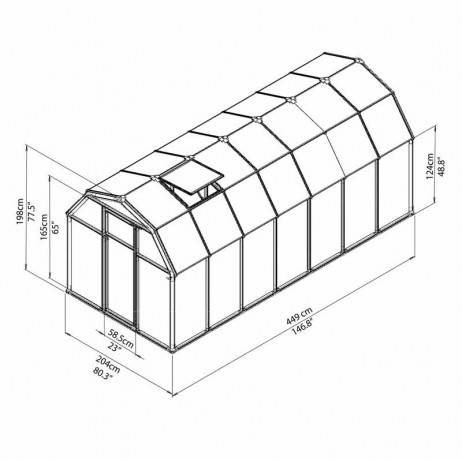 Canopia - Serre de jardin en polycarbonate Rion Eco Grow 9,16 m², Ancrage au sol Oui - Image 2