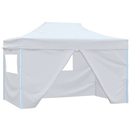 Chapiteau Pliant Professionnel Acier 4 Parois Imperméable pour Mariage Blanc 3x4m – ComfortXL Outdoor Living - Image 1