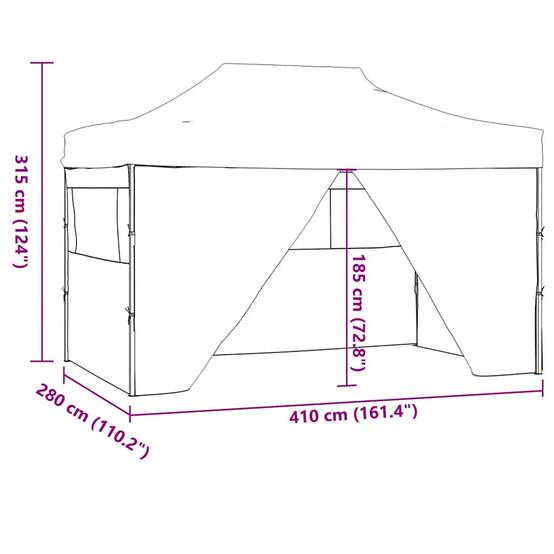 Chapiteau Pliant Professionnel Acier 4 Parois Imperméable pour Mariage Blanc 3x4m – ComfortXL Outdoor Living - Image 6