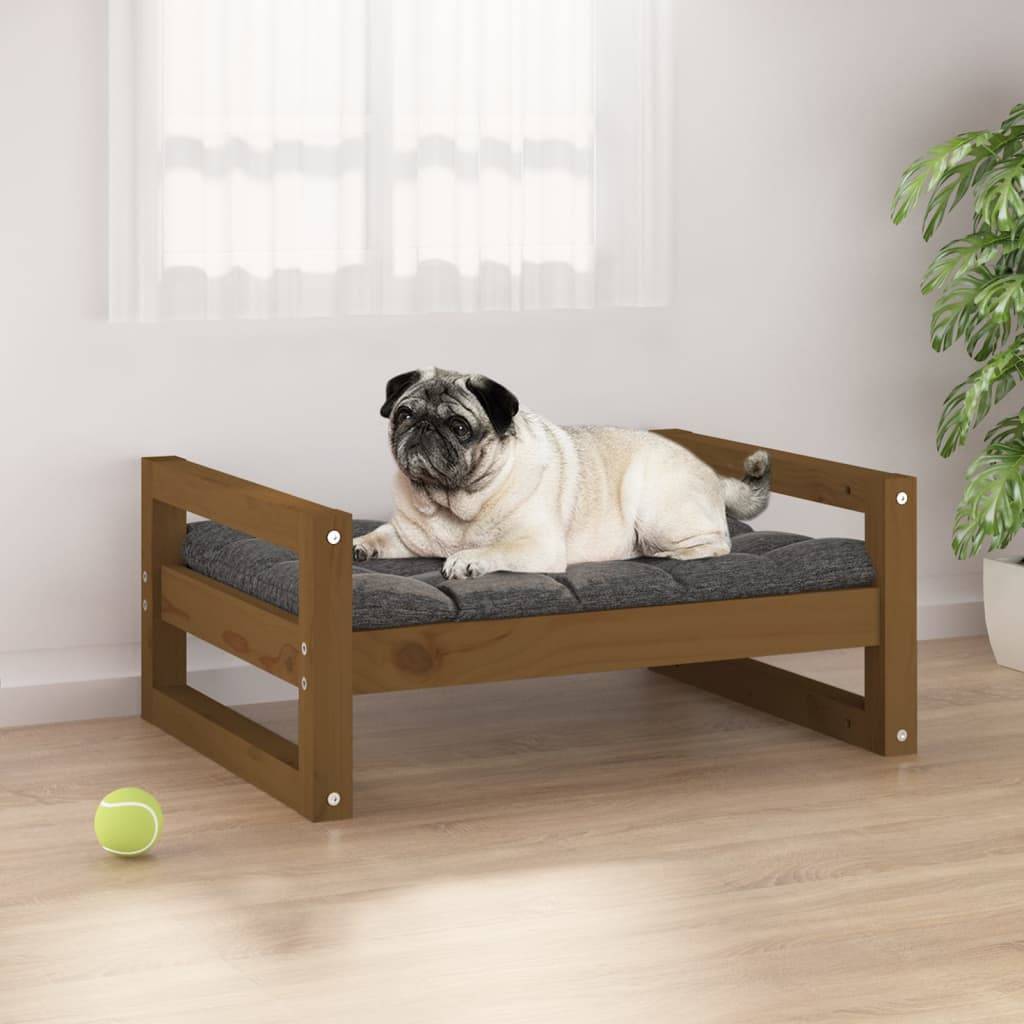Vidaxl - Lit pour chien Marron miel 65,5x50,5x28 cm Bois de pin solide vidaXL 821475 - Imagen 1
