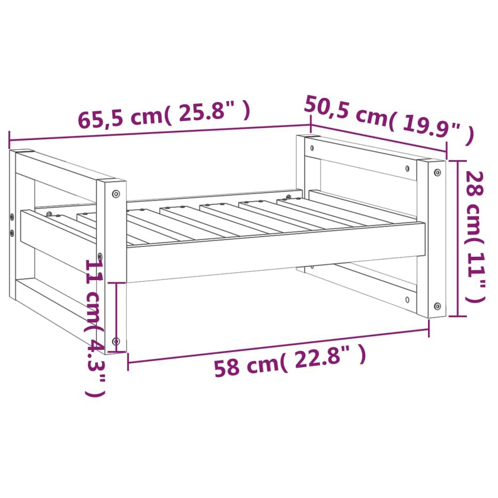Vidaxl - Lit pour chien Marron miel 65,5x50,5x28 cm Bois de pin solide vidaXL 821475 - Imagen 3
