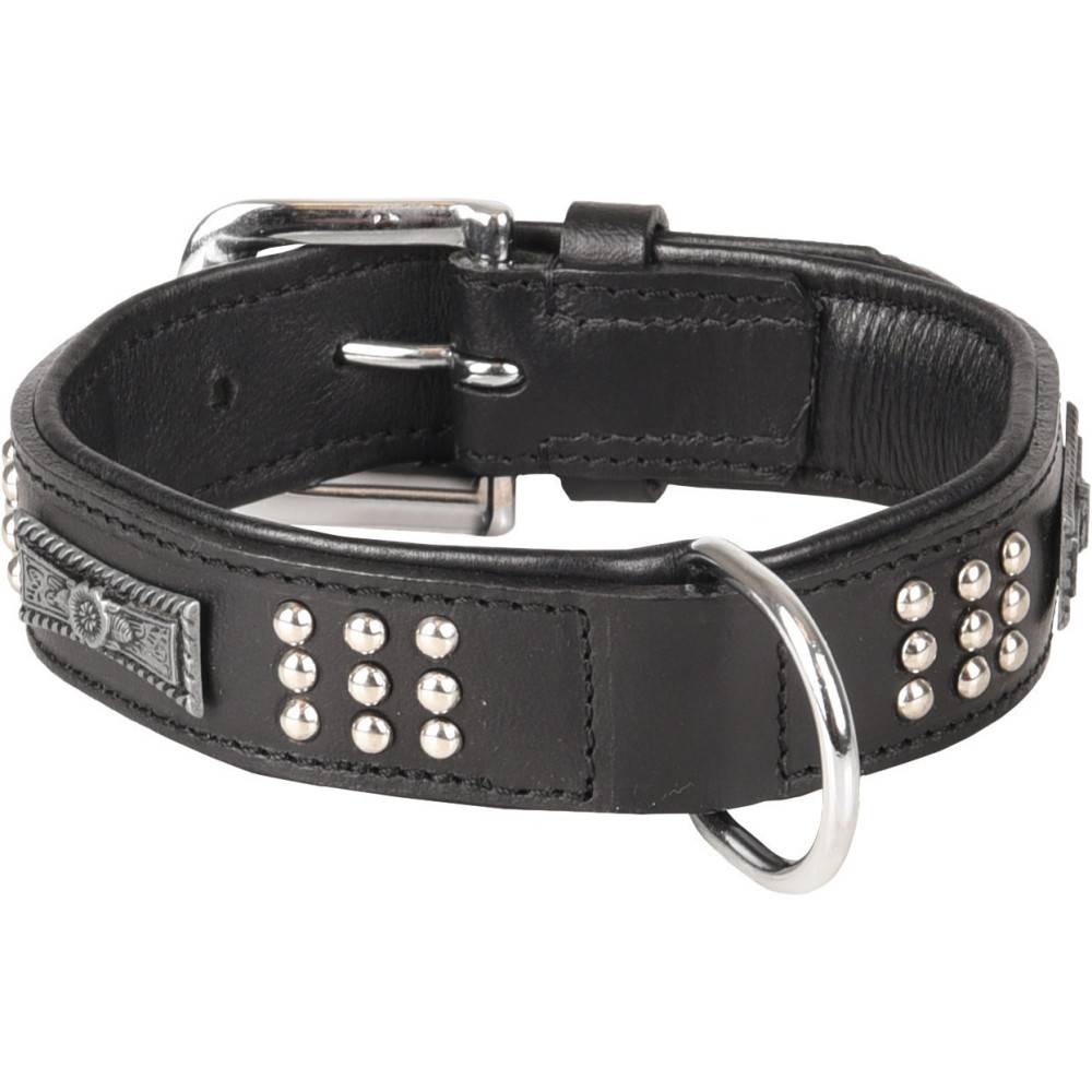 Collier Cuir SEDONA noir taille S/M 31-35 cm pour chien. - Imagen 1