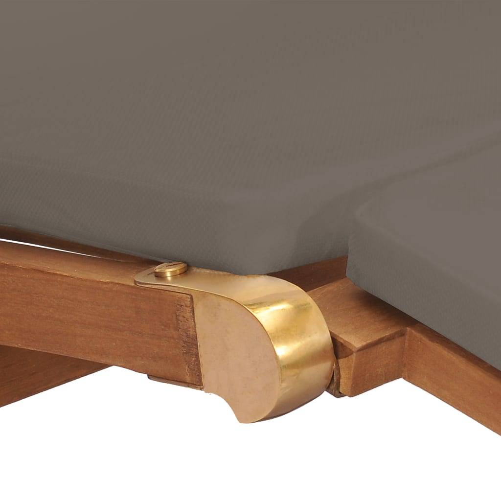 Vidaxl - Chaise longue avec coussin Gris foncé Bois de teck solide vidaXL 47409 - Imagen 4