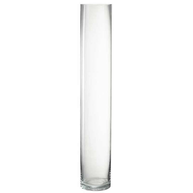 J-Line - Vase cylindrique en verre transparent 10x10x61 cm - J-Line