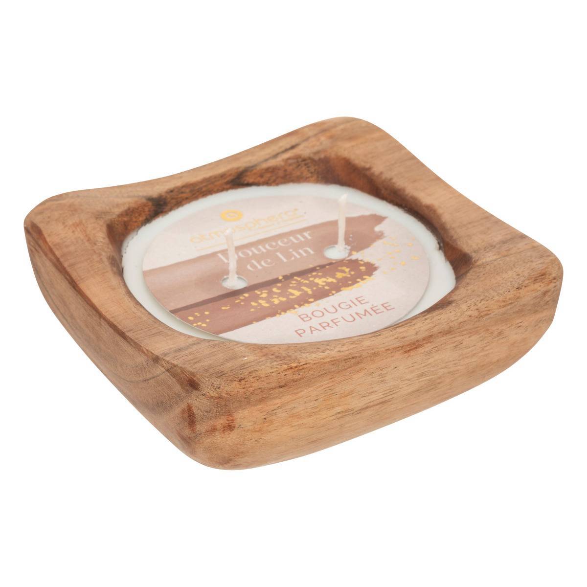 Atmosphera - Bougie parfumée Paola 150g pot bois - Atmosphera Créateur d'intérieur - Imagen 3
