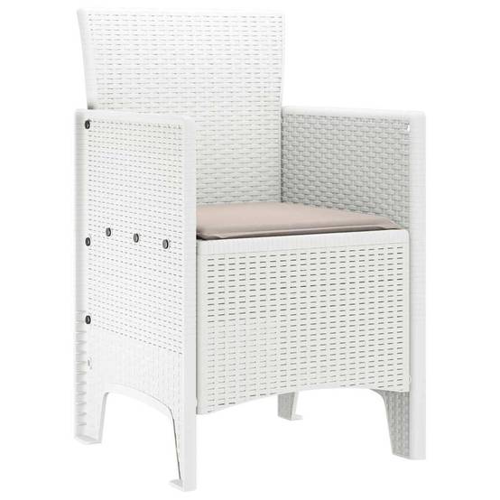 Chaise de jardin polypropylène blancs 53 x 49 x 85 cm, Poids :24.6kg - PANGIVO - Image 4