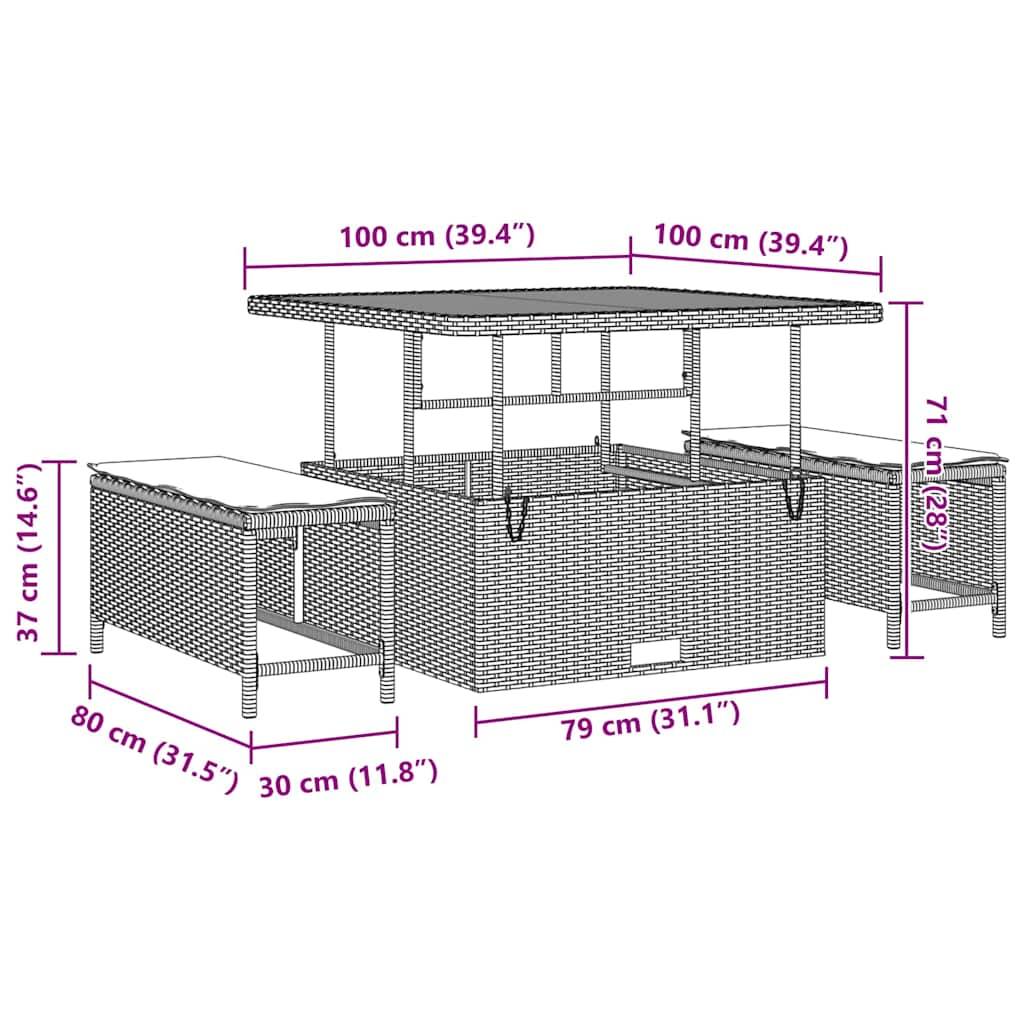 Salon de Jardin 8 Places Modulable en Polyrotin avec 2 Méridiennes et Table Terrasse Beige – ComfortXL Outdoor Living - Image 8