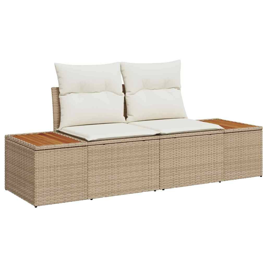 Salon de Jardin 8 Places Modulable en Polyrotin avec 2 Méridiennes et Table Terrasse Beige – ComfortXL Outdoor Living - Image 6