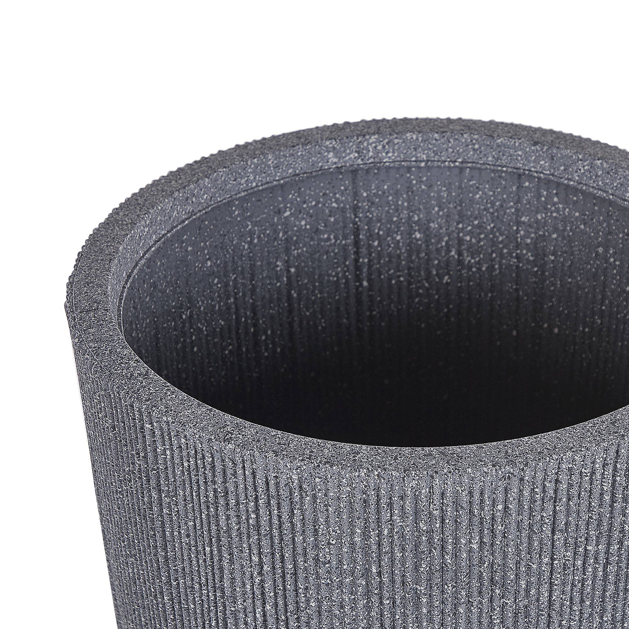 Beliani - Cache-pot Pot à Plantes Rond 37 cm Gris Résistant aux Intempéries Parfait pour Intérieur et Extérieur au Style Moderne et Scandinave Beliani - Imagen 3