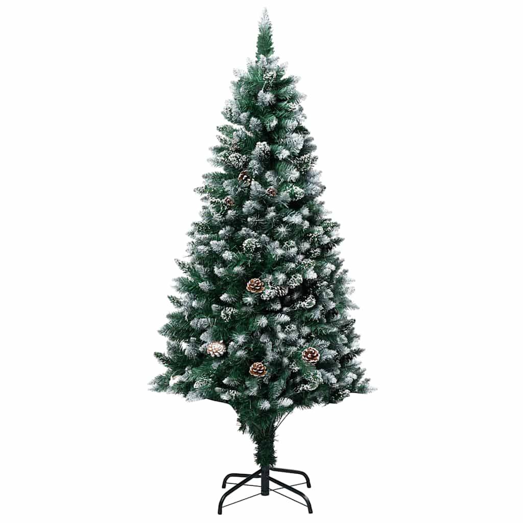ComfortXL - Sapin de Noël Artificiel Enneigé avec LED et Pommes de Pin Vert 150 cm – ComfortXL Outdoor Living - Image 2