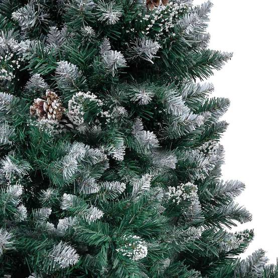 ComfortXL - Sapin de Noël Artificiel Enneigé avec LED et Pommes de Pin Vert 150 cm – ComfortXL Outdoor Living - Image 4