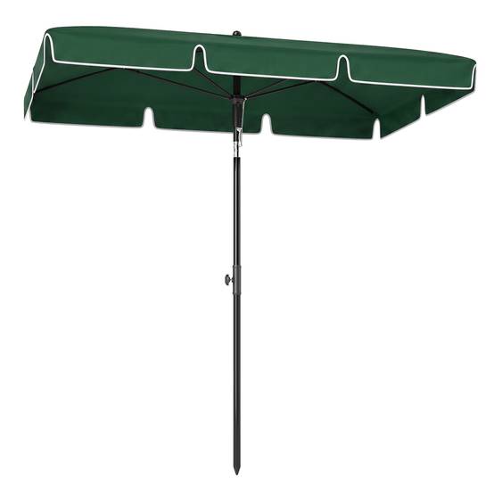Parasol de terrasse rectangulaire en aluminium 2 x 1,3 x 2,5 m, inclinable, vert - Image 2