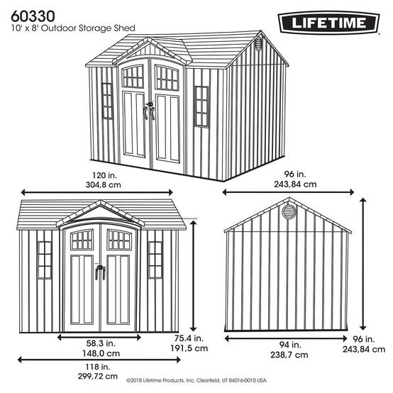 Lifetime - Abri de jardin résine 7m2 3.05x2.44m LIFETIME #60330 - Image 8