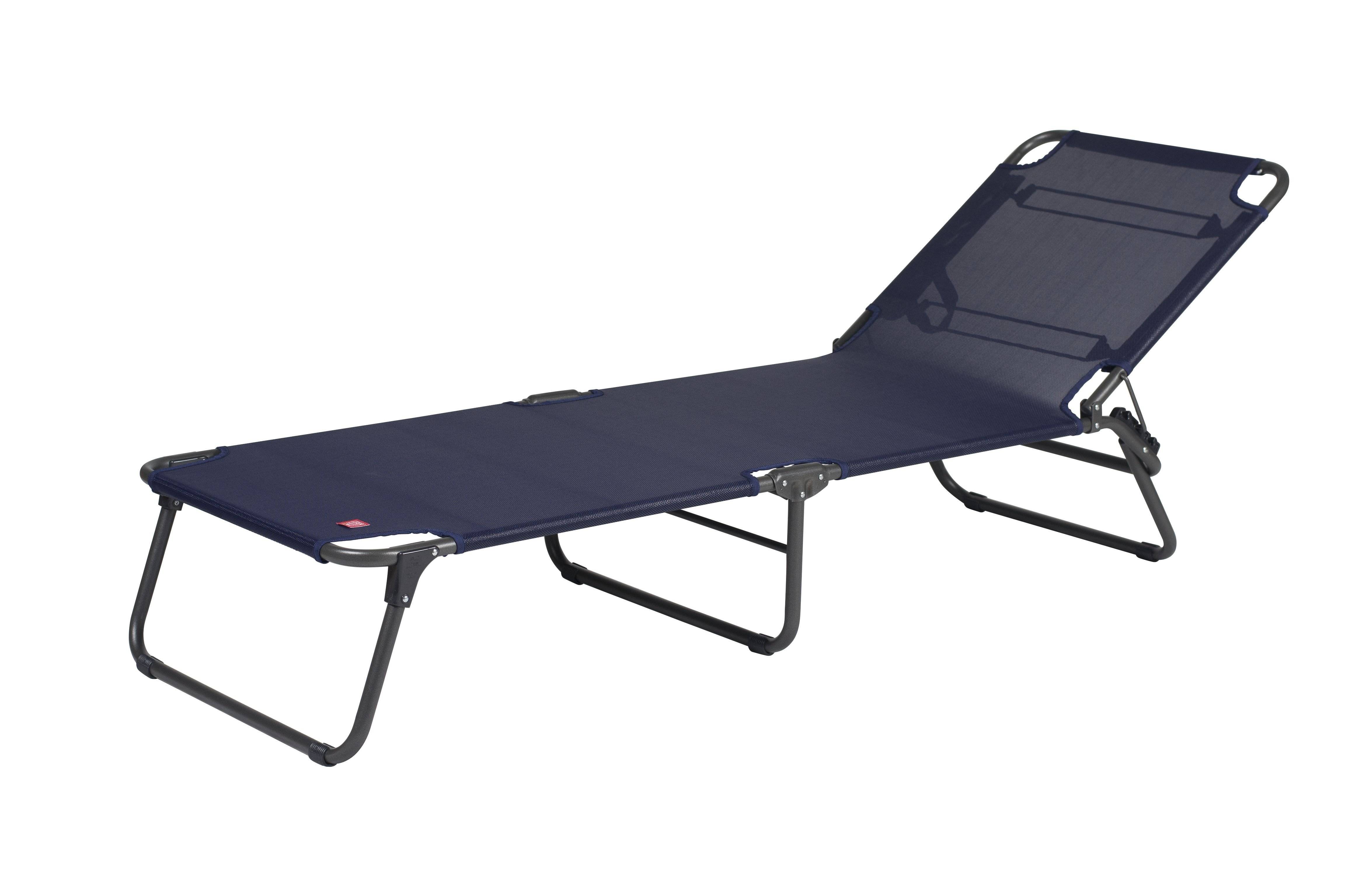 Fiam - Bain de Soleil AMIGO Aluminium ANTHRACITE Texfil BLEU MARINE 161/190x60x36/82 cm FIAM - Image 1