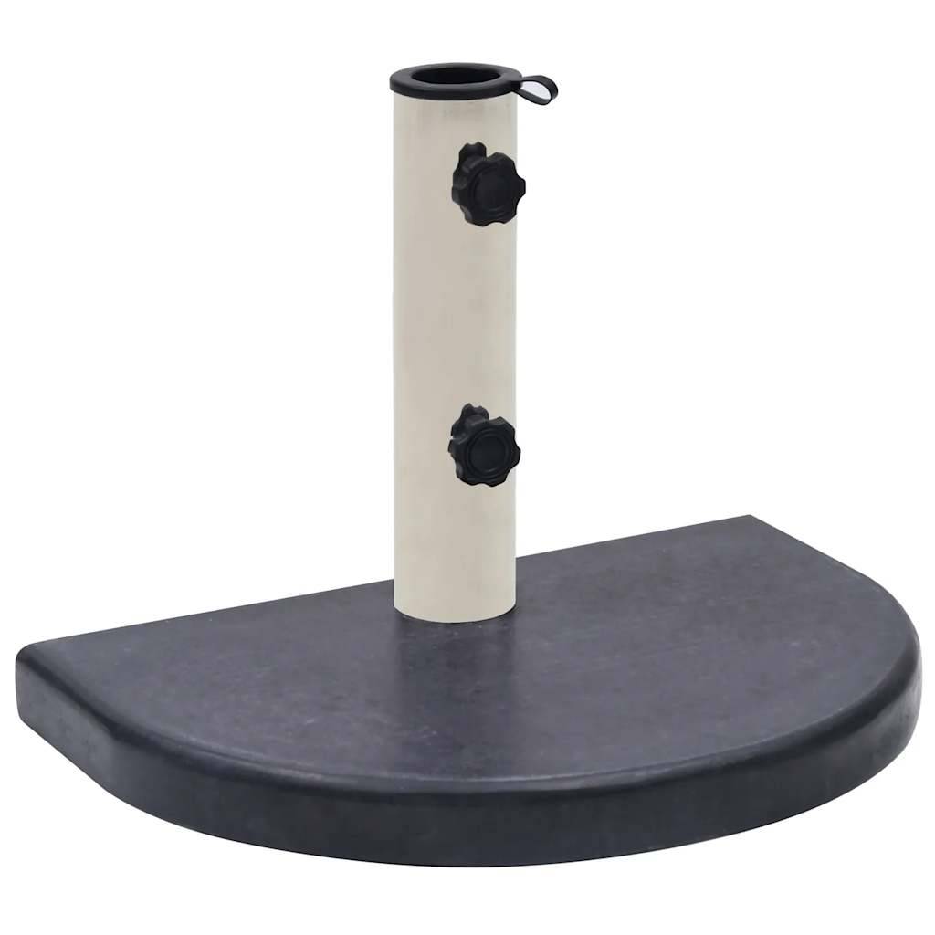 ComfortXL - Pied de Parasol Demi-Lune en Granit 10 kg Socle pour Mur Balcon Terrasse Noir – ComfortXL Outdoor Living - Image 1