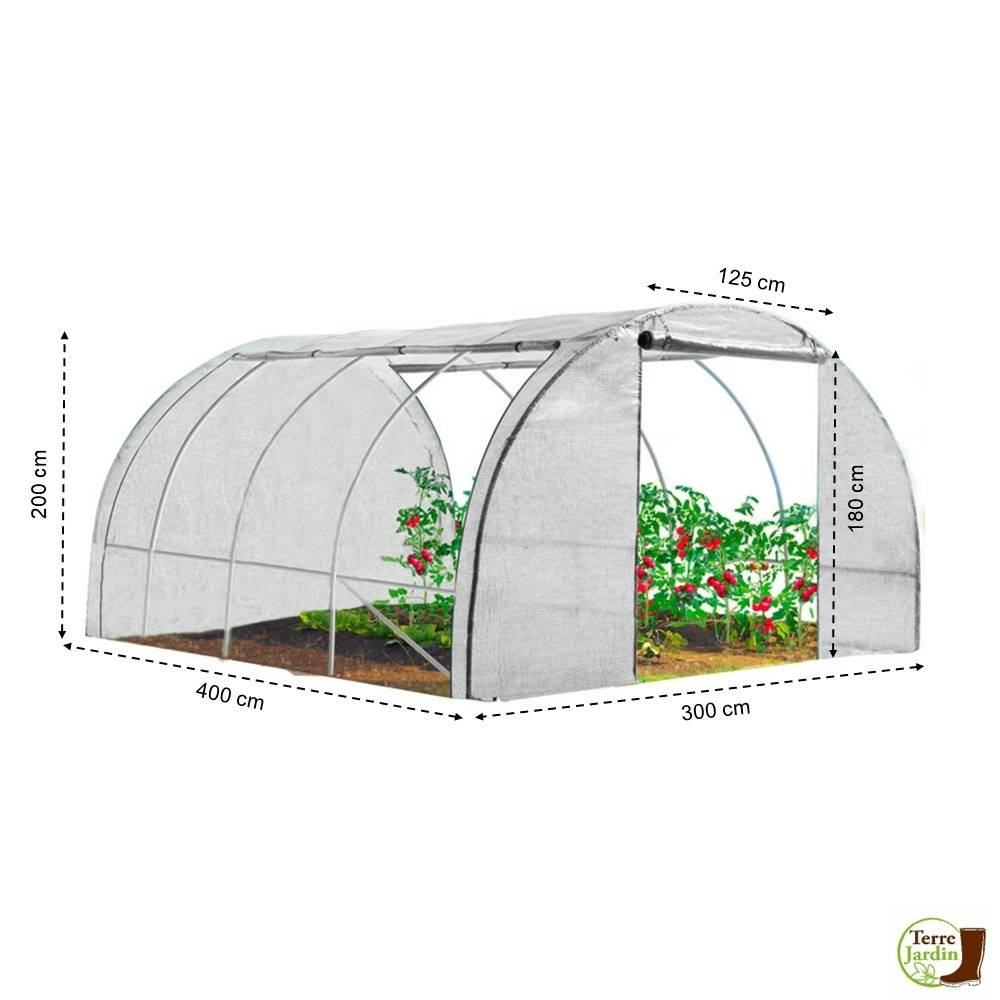 Serre de jardin tunnel - 12 M² Blanche - 4 saisons XL - TERRE JARDIN - Image 2