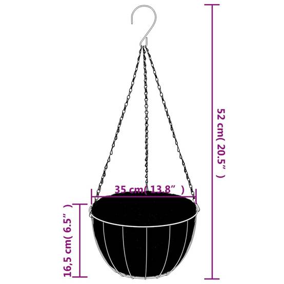 PANGIVO - Supports de panier suspendu avec jardinières acier noir 35 x 35 x 52 cm - PANGIVO - Image 8