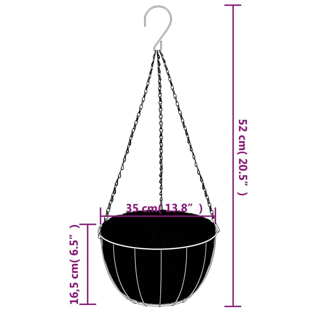 PANGIVO - Supports de panier suspendu avec jardinières acier noir 35 x 35 x 52 cm - PANGIVO - Image 8