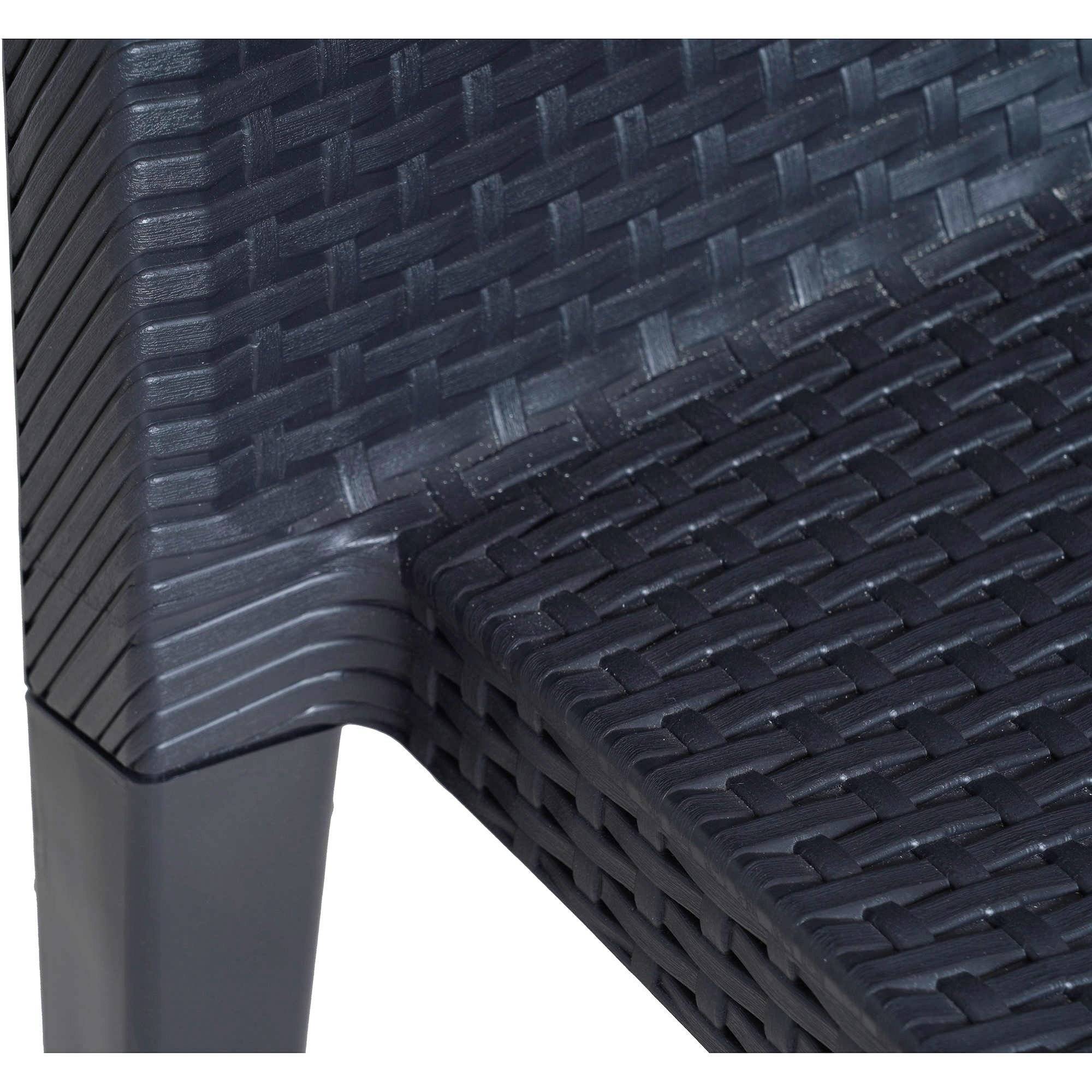 Dmora - Chaise d'extérieur Trieste, Siège de jardin, Chaise pour table à manger, Fauteuil d'extérieur effet rotin, 48x55h86 cm, Anthracite - Dmora - Imagen 5