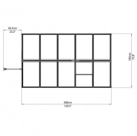 Canopia - Serre de jardin en polycarbonate Hybrid 5,66 m², Couleur Vert, Ancrage au sol Non - Imagen 7