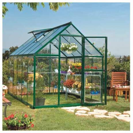 Canopia - Serre de jardin en polycarbonate Hybrid 5,66 m², Couleur Vert, Ancrage au sol Non - Imagen 1