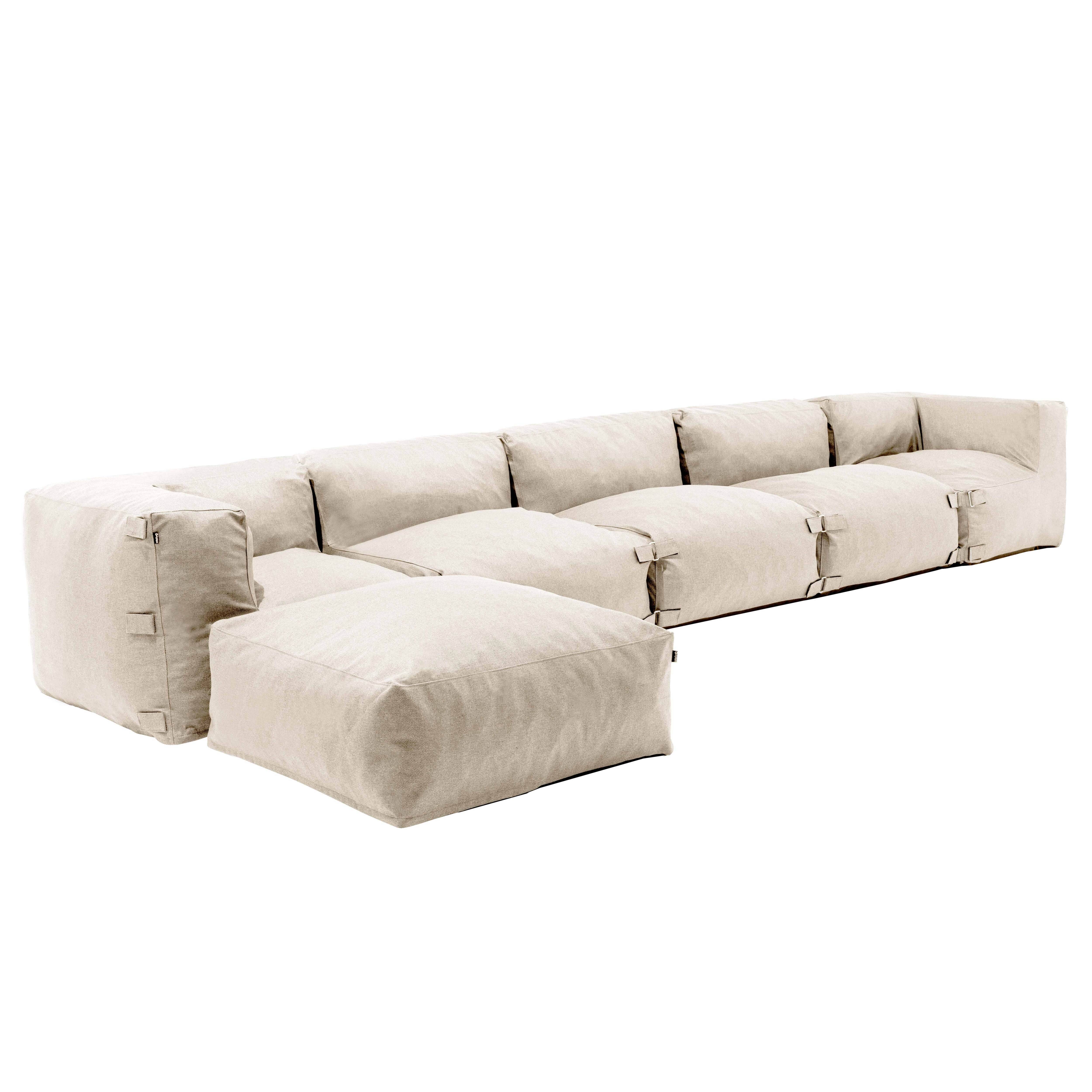 Oviala - Canapé d'angle de jardin modulable 6 places beige Mixi - Oviala - Imagen 2