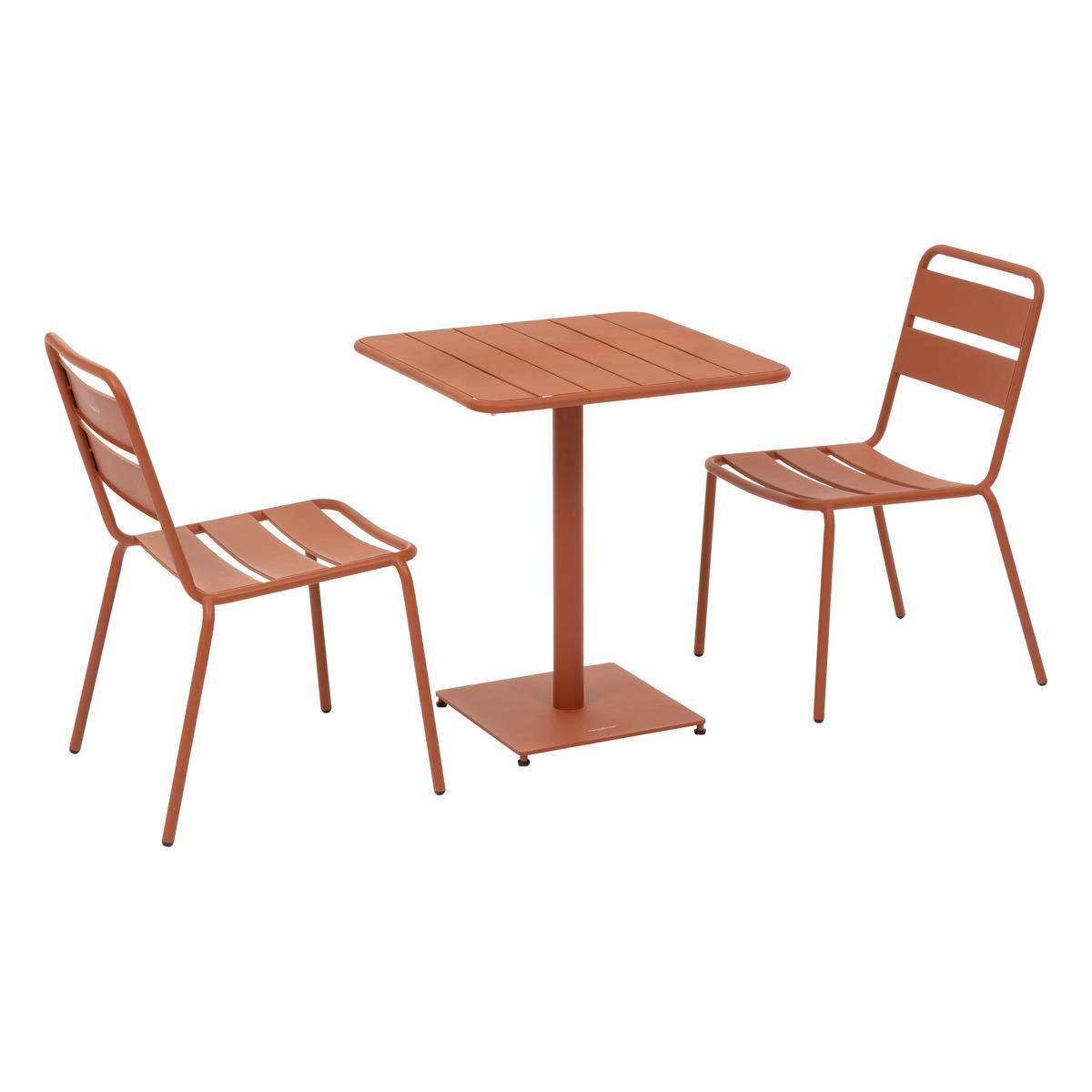 Hesperide - Table de jardin carrée "Phuket" ambre en acier traité en époxy Hespéride - Image 3