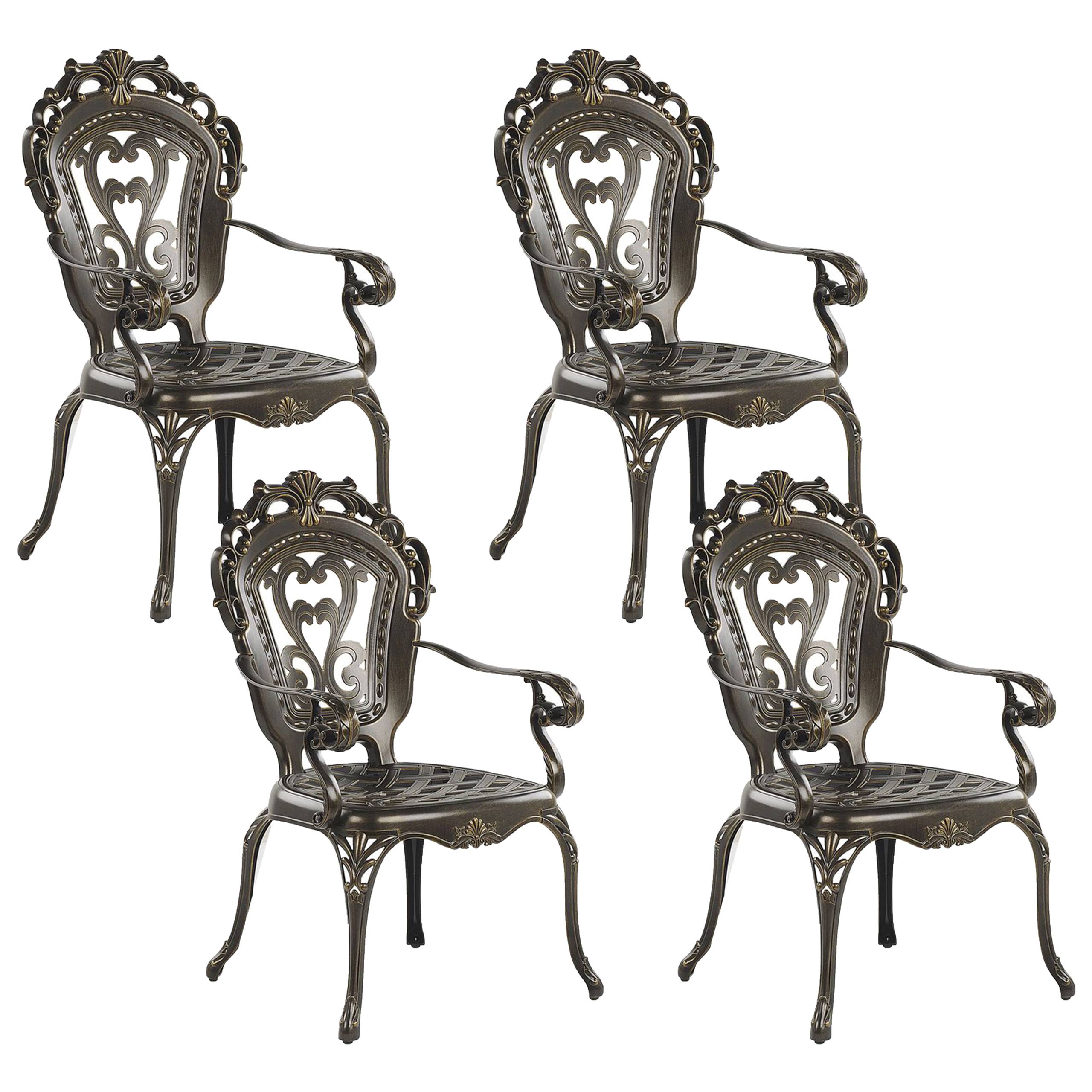 Beliani - Set de salle à manger, 4 Personnes Aluminium Marron foncé SAPRI - Beliani - Imagen 10