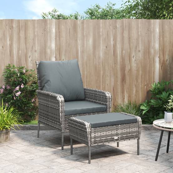 Chaise bois composite 1 places tissu gris 69 x 78 x 88 cm - Prolenta premium p3100.7 - Image 2