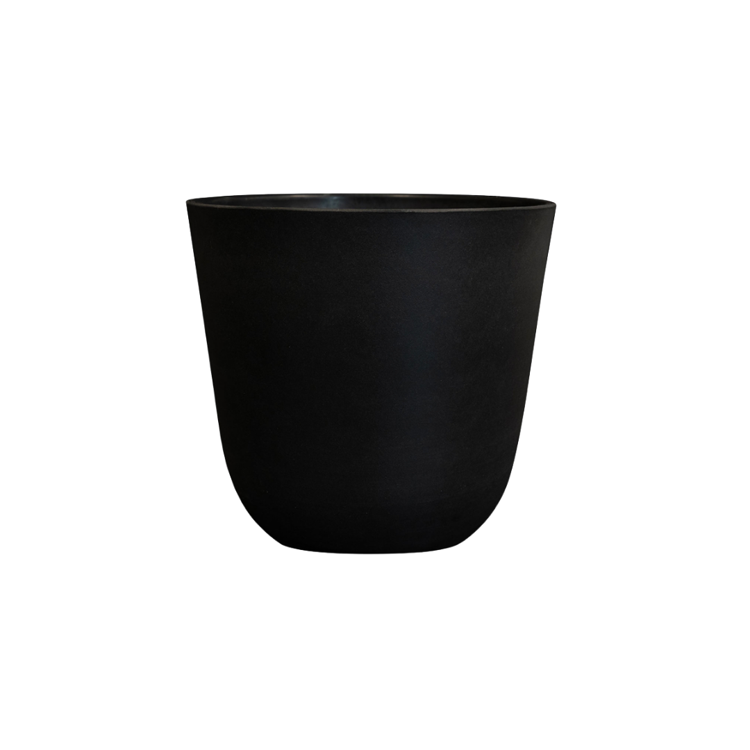 Pot de fleurs noir - D.40cm x H.36cm - Image 1