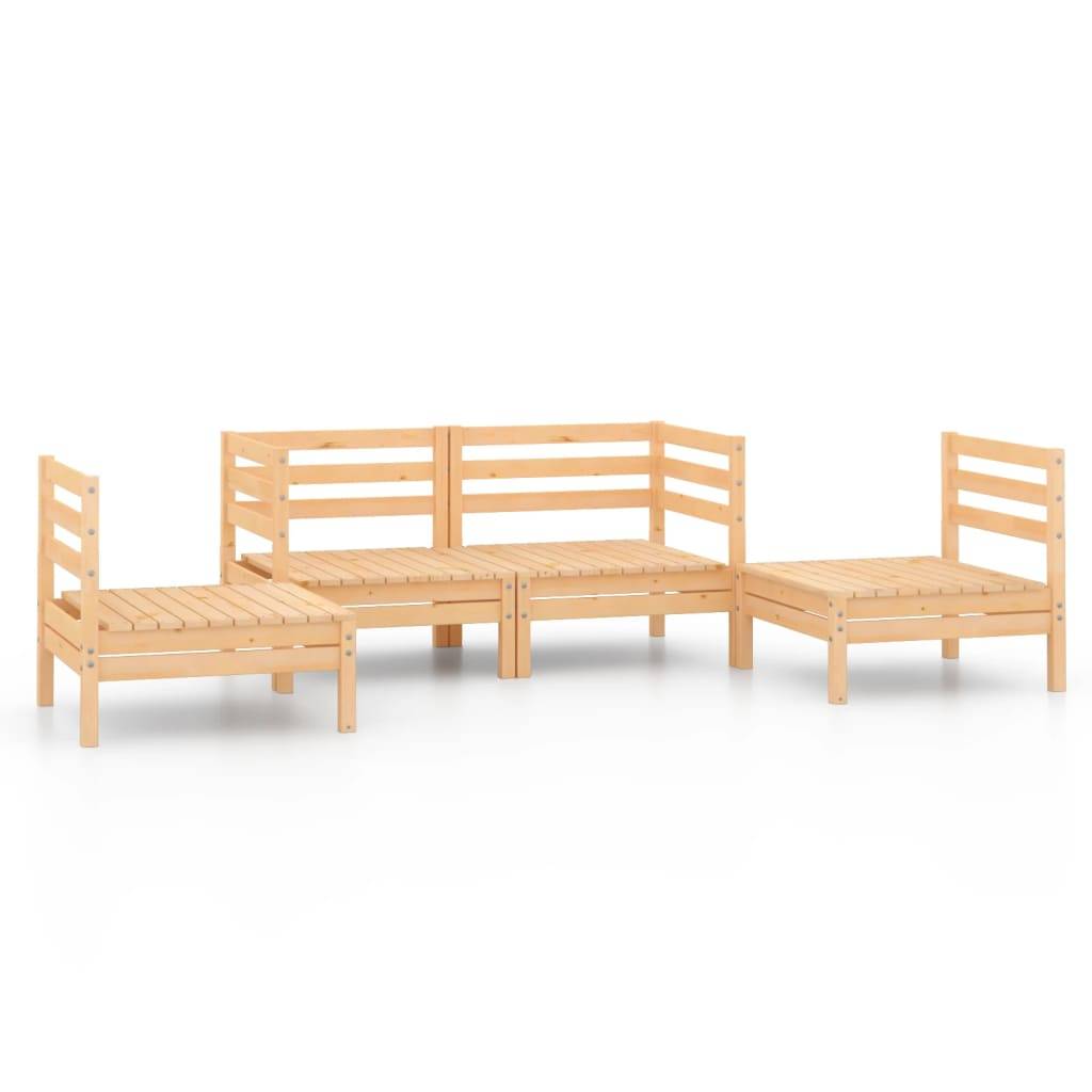 Helloshop26 - Salon de jardin meuble d'extérieur ensemble de mobilier 4 pièces bois de pin massif - Imagen 1