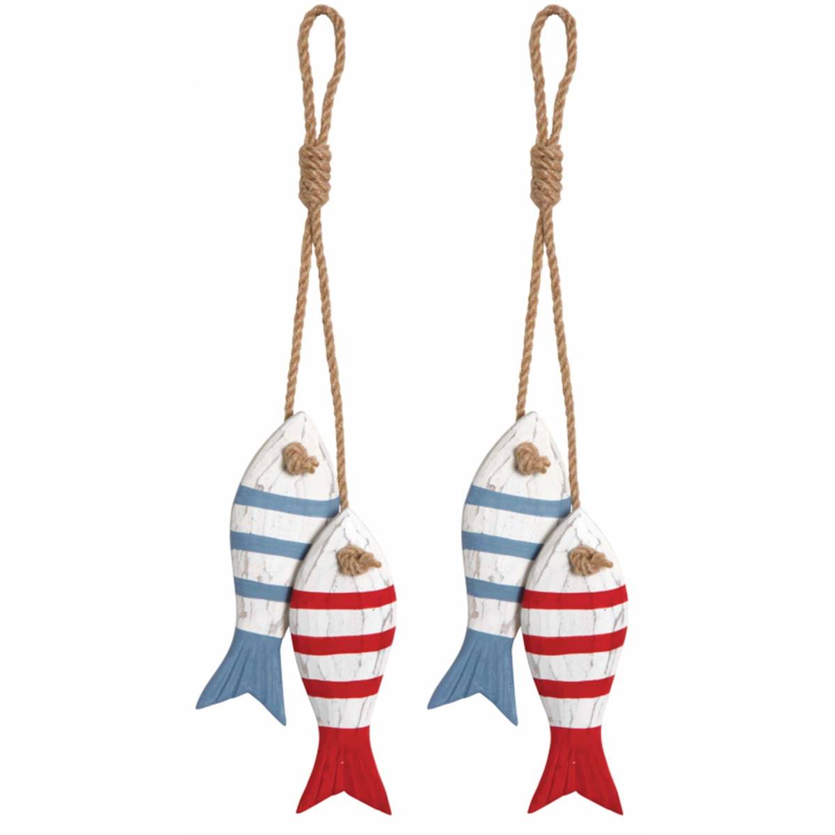 Aubry Gaspard - Poissons à suspendre en bois peint (Lot de 2) - Imagen 1