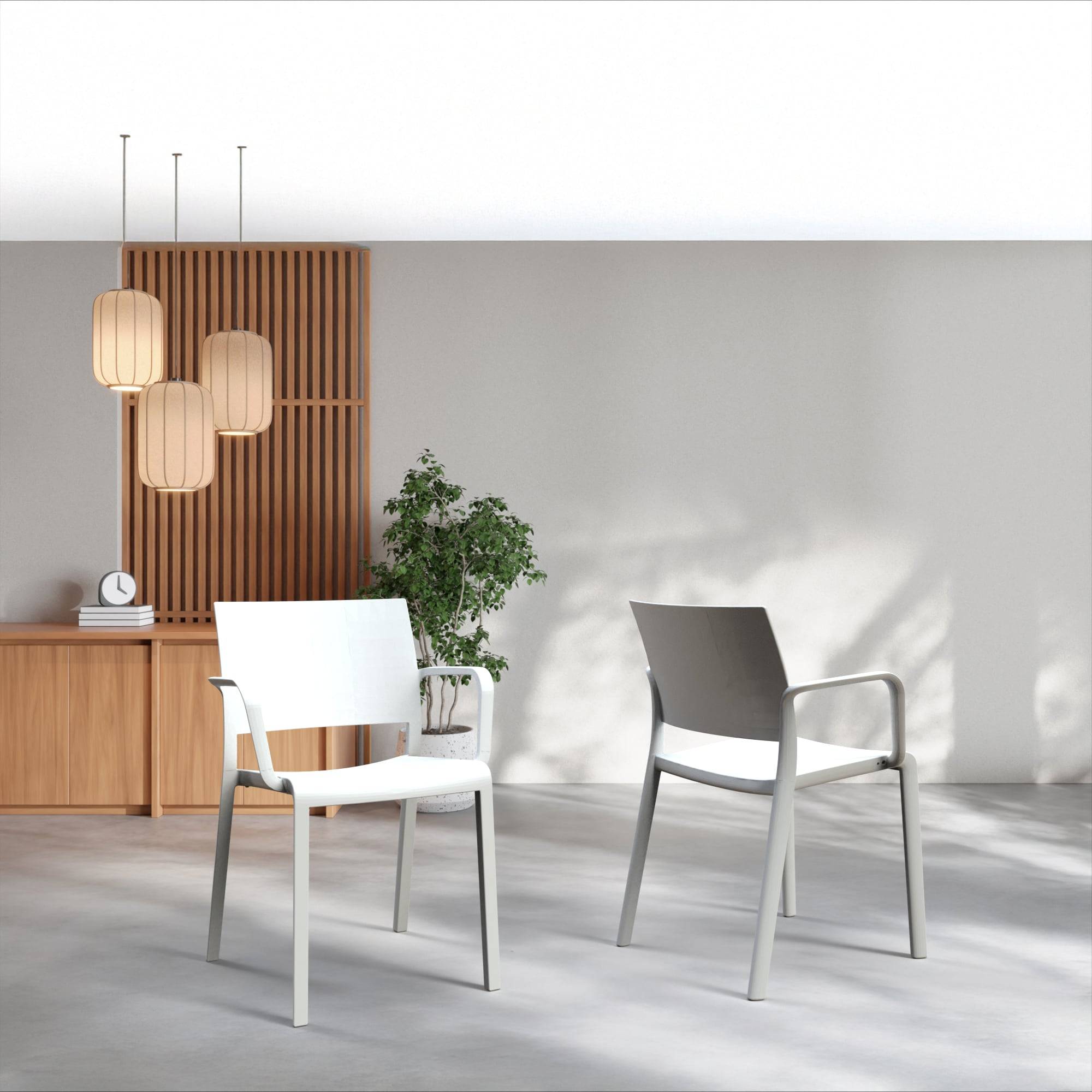 Resol - Fauteuils Fiona Resol plastique blanc (Lot de 2) - Image 9