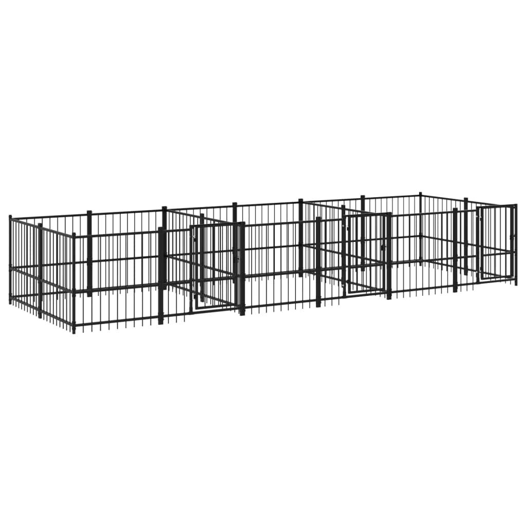 Vidaxl - Chenil d'extérieur pour chiens Acier 11,26 m² vidaXL 3124665 - Imagen 2