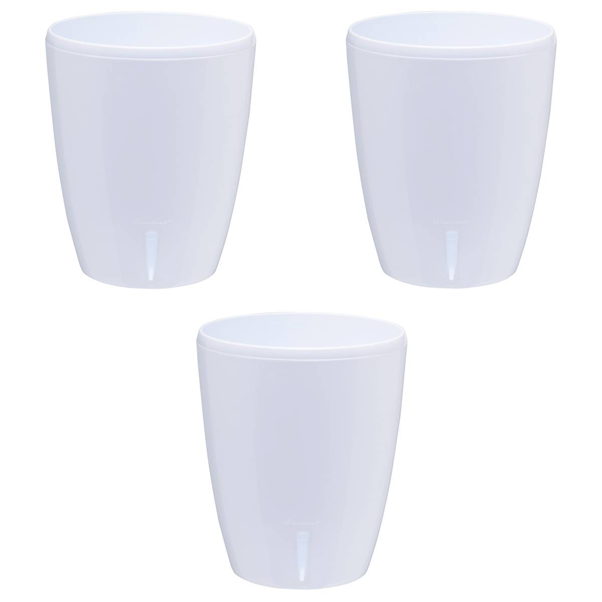 Gt Garden - Lot de 3 pots pour orchidées avec réserve d'eau - Orchidea blanc 2 litres - GT GARDEN - Imagen 1