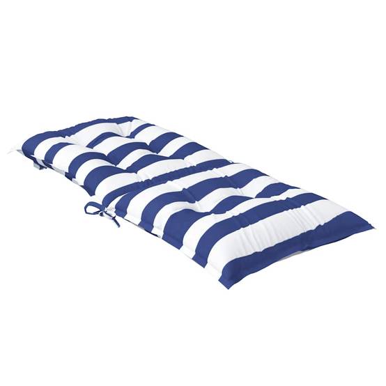 Lot de 2 Coussins Fauteuil Dossier Bas Tissu Oxford Imperméable Rayures Bleu et Blanc 100x50cm – ComfortXL Outdoor Living - Image 6