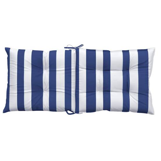 Lot de 2 Coussins Fauteuil Dossier Bas Tissu Oxford Imperméable Rayures Bleu et Blanc 100x50cm – ComfortXL Outdoor Living - Image 7
