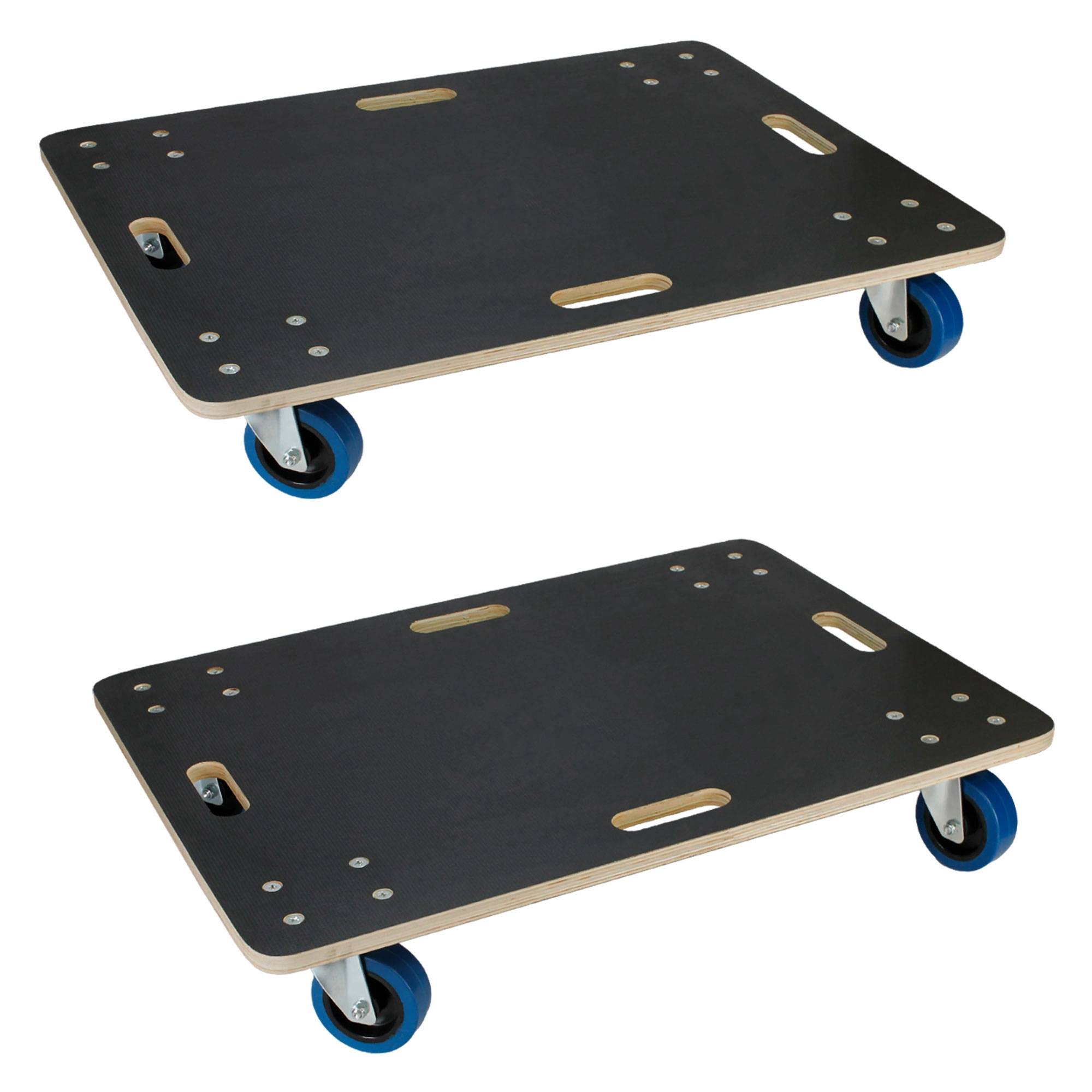 Ecd-Germany - Lot de 2 chariots de transport 60x80 cm capacité 800 kg plateau contreplaqué surface antidérapante roulettes en PP idéal pour meubles et déménagement - Imagen 1