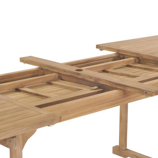 Très Grande Table de Jardin Extensible 180 à 280 cm en Teck Massif, avec Double Allonge, Idéale pour 12 Personnes – ComfortXL Outdoor Living - Image 7