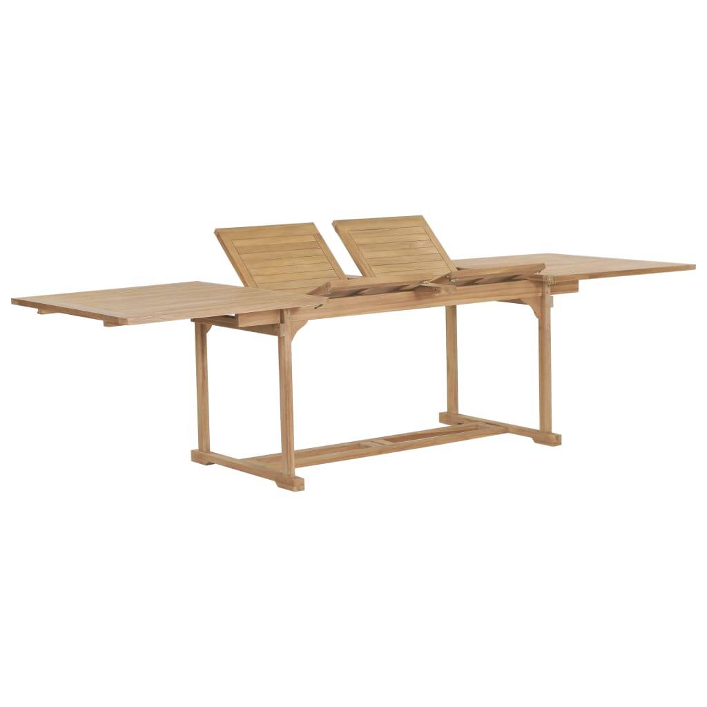 Très Grande Table de Jardin Extensible 180 à 280 cm en Teck Massif, avec Double Allonge, Idéale pour 12 Personnes – ComfortXL Outdoor Living