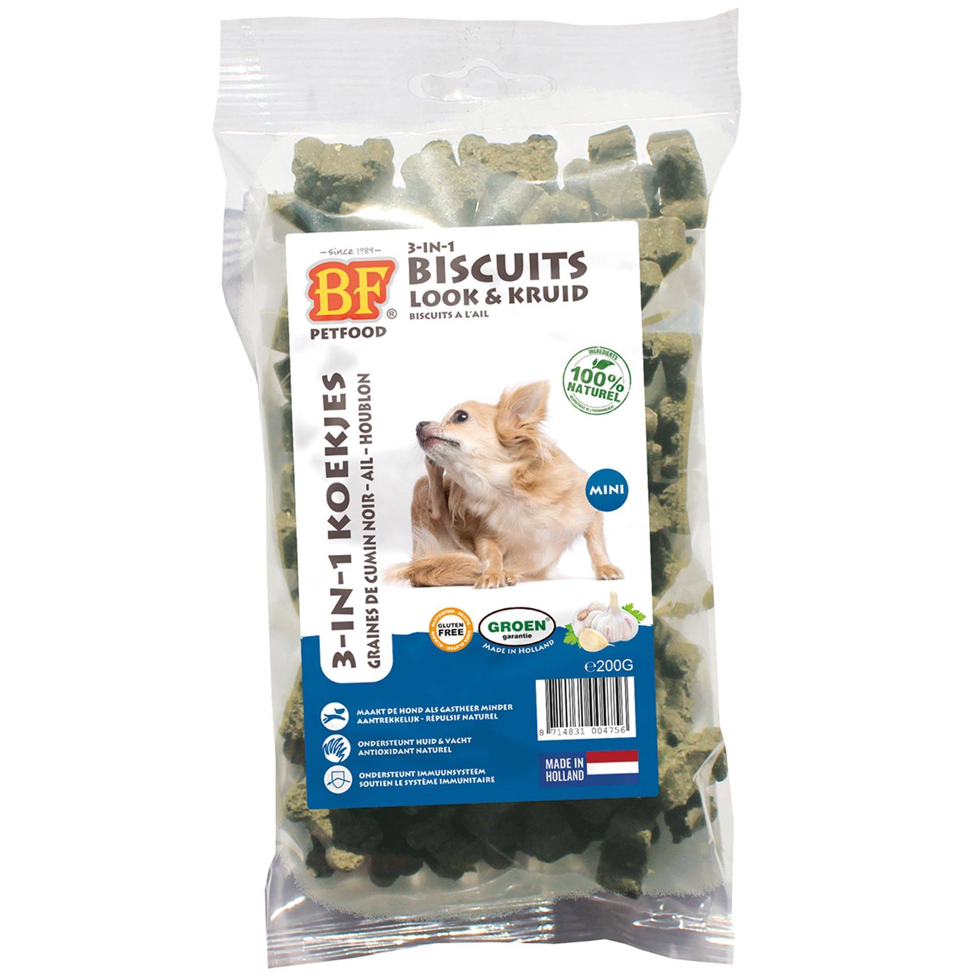 Biscuit à l'ail 3 en 1 puces et tiques : 200g BIOFOOD